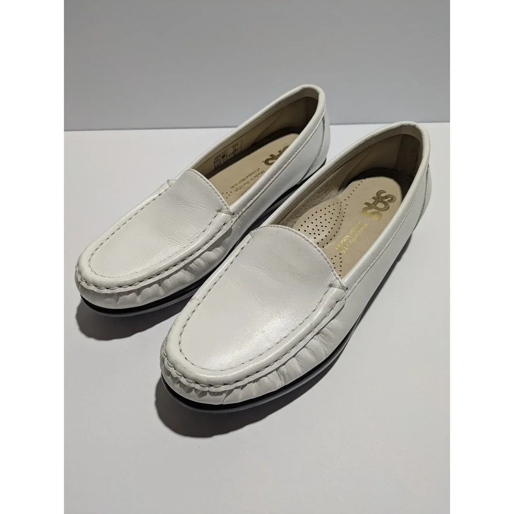 SAS Tripad‎ Comfort Loafers Womens 5.5 M White Leather Slip On Shoes